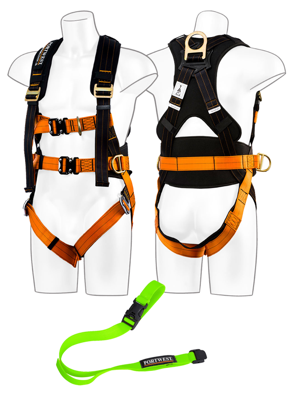 FP73 Portwest Ultra 3 Point Harness Black Orange Enterprise Workwear