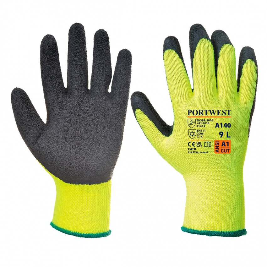 A140 Portwest Hi Vis Thermal Grip Gloves