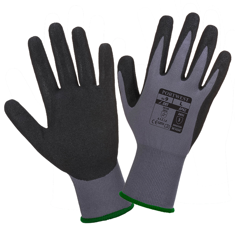AP62 Dermiflex Aqua Glove - Grey/Black