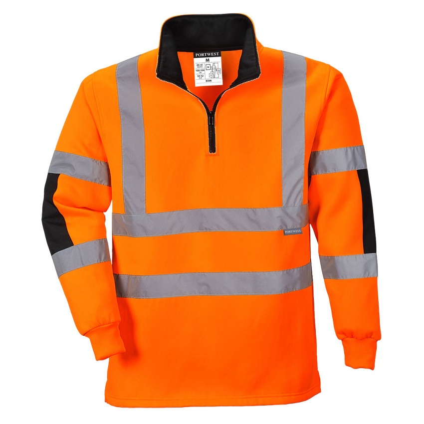 Xenon Rugby Shirt Orange Half Zip