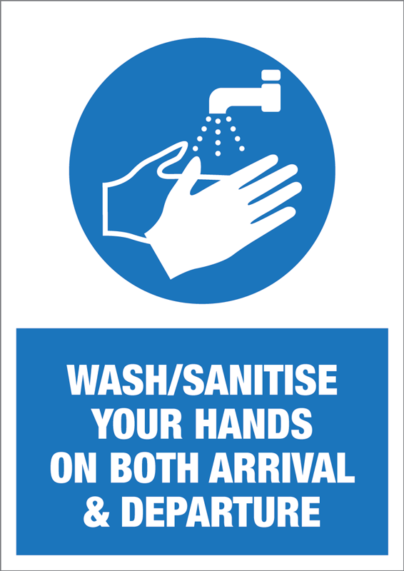 Wash Your Hands Self Adhesive Notice - 5 Pack