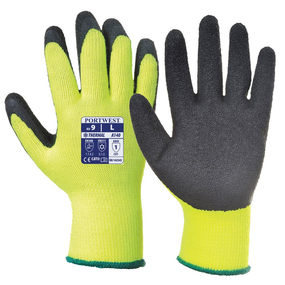 Portwest A140 Hi Viz Thermal Grip Gloves