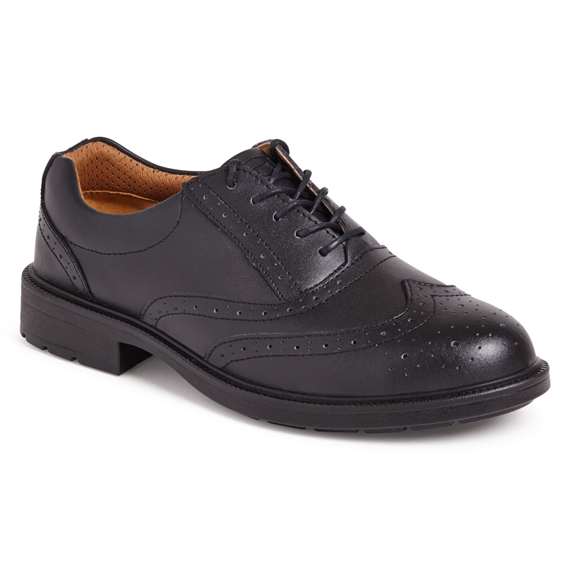 City Knights SS500CM Black Brogue Safety Shoe.