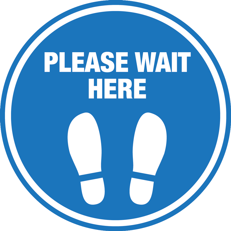 Please Wait Here Floor Graphic 300mm Round