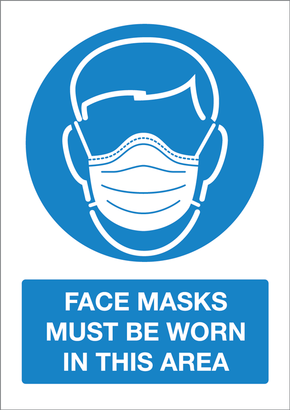 A5 Face Mask Self Adhesive Notice - 5 Pack