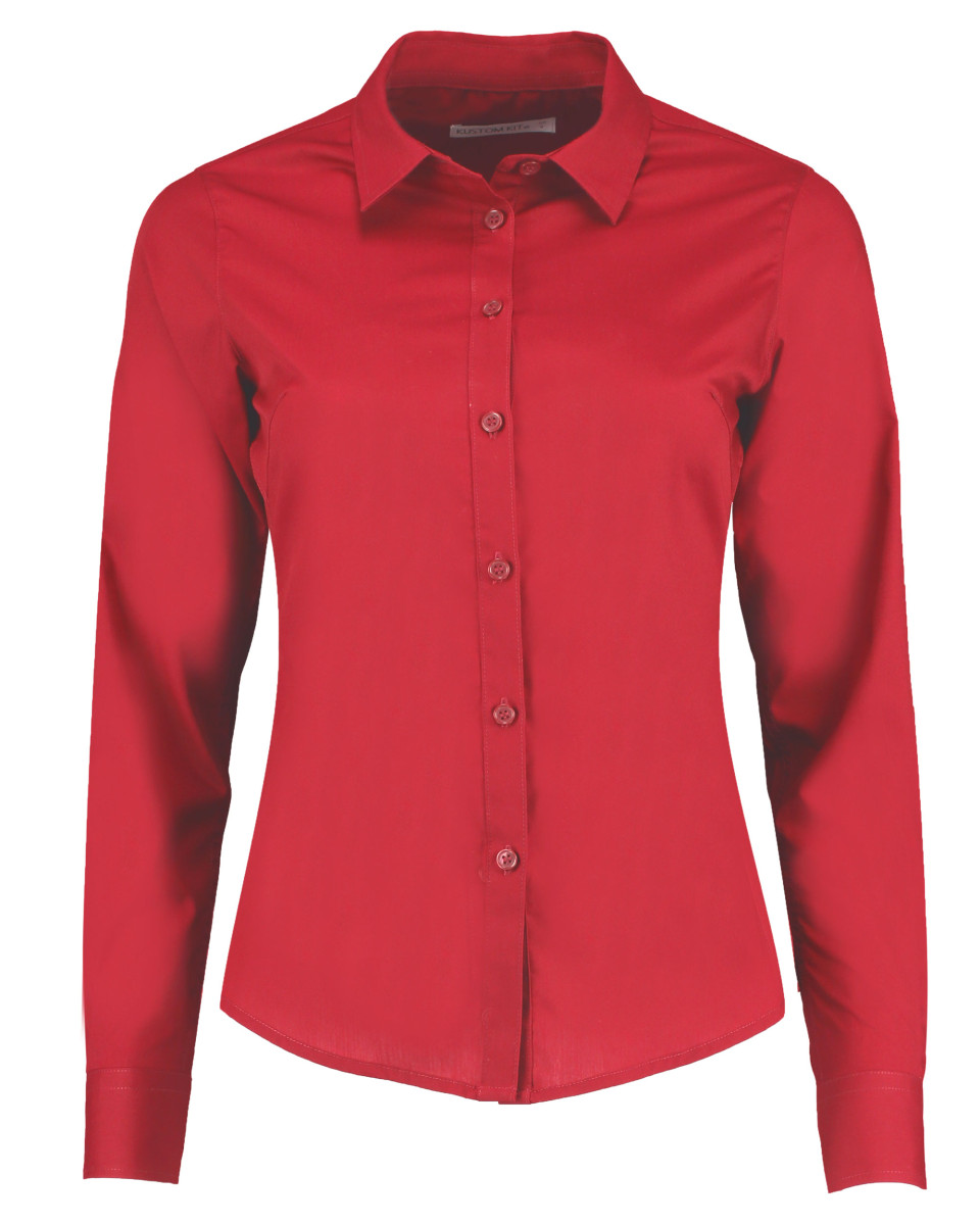 KK242 Kustom Kit Womens L/S Poplin Shirt