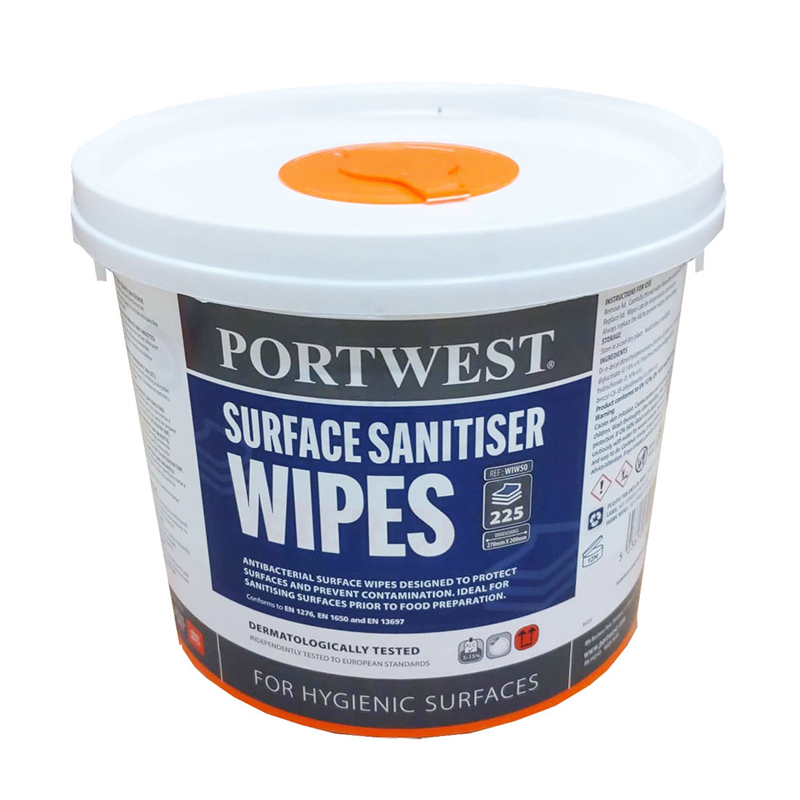 WIW50 Surface Sanitiser Wipes (225 Wipes) White