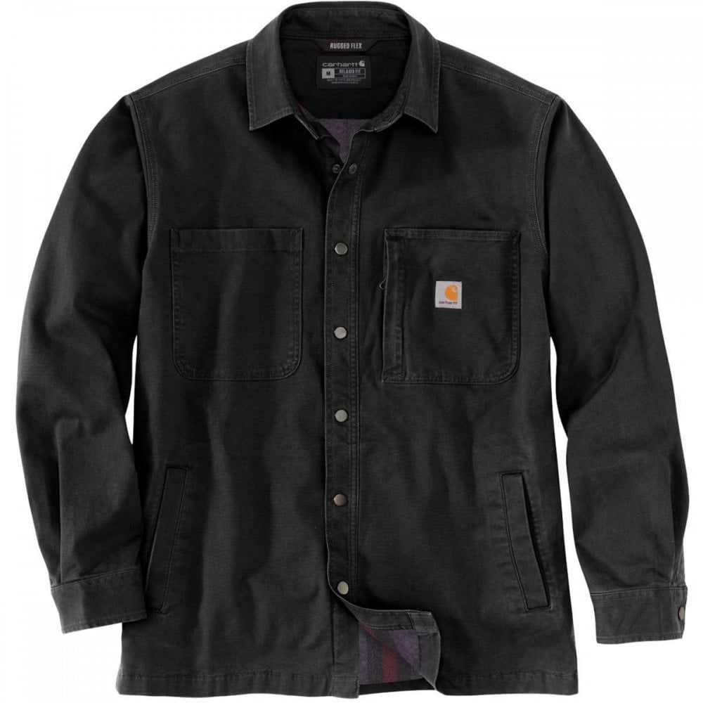 Carhartt 105532 Rugged Flex Relaxed Fit Canvas Fleece-Lined Snap-Front Shirt