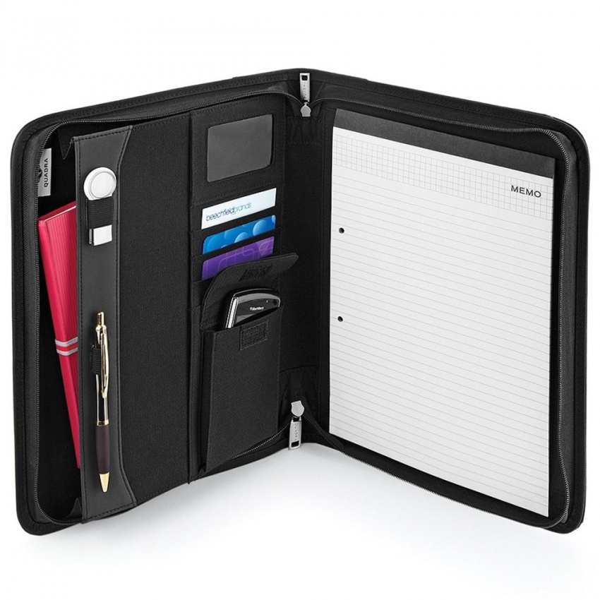 QD802 Burbank Zipper Portfolio Folder